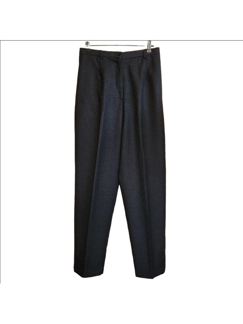 HERMAN GEIST VINTAGE WOOL HIGH WAIST CHARCOAL DRESS PANTS SLACKS TROUSER SIZE 10